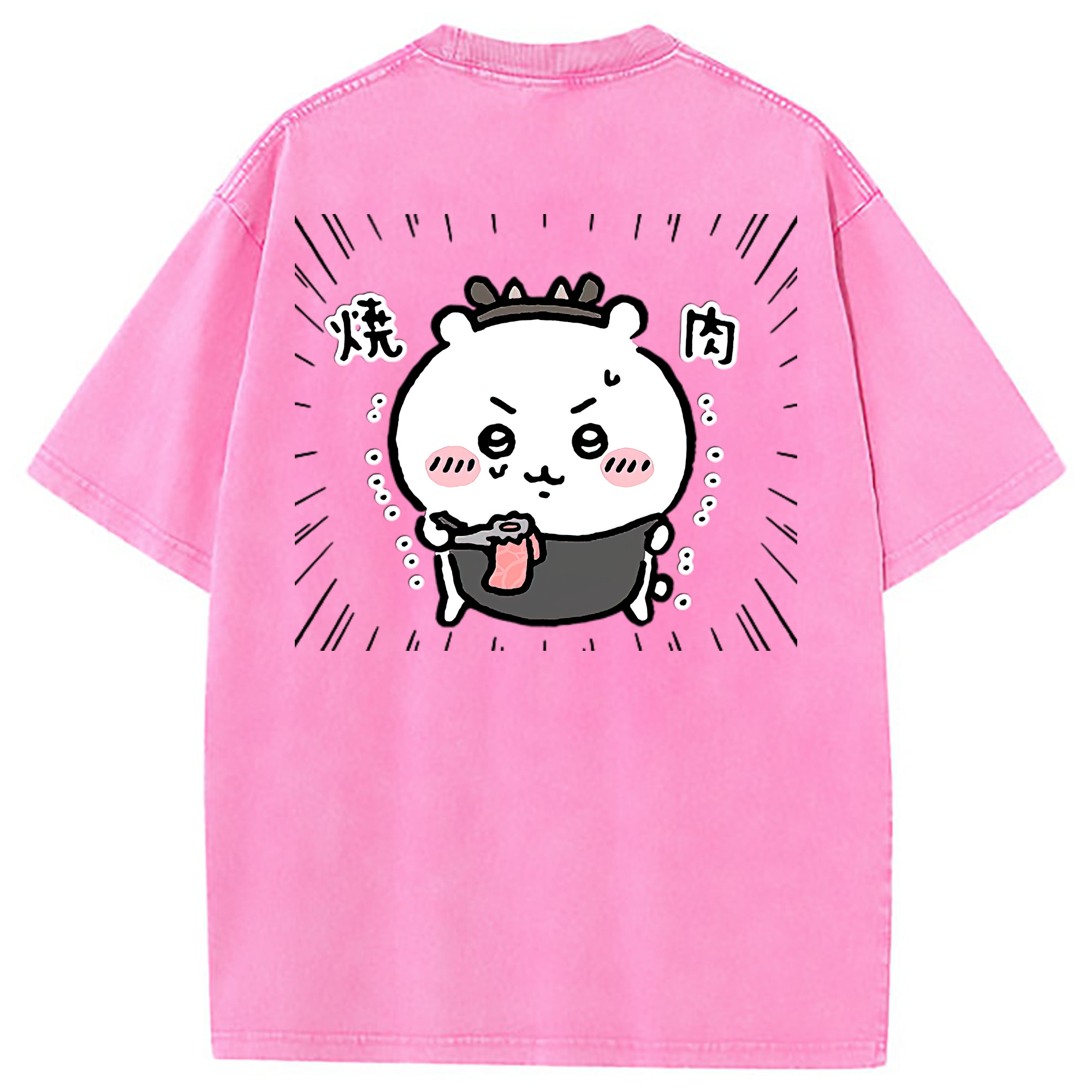 （画像用） ちいかわ ちいかわ Chii-kawa chiikawa 綿100% ヴィンテージ風 半袖Tシャツ（背面プリント）